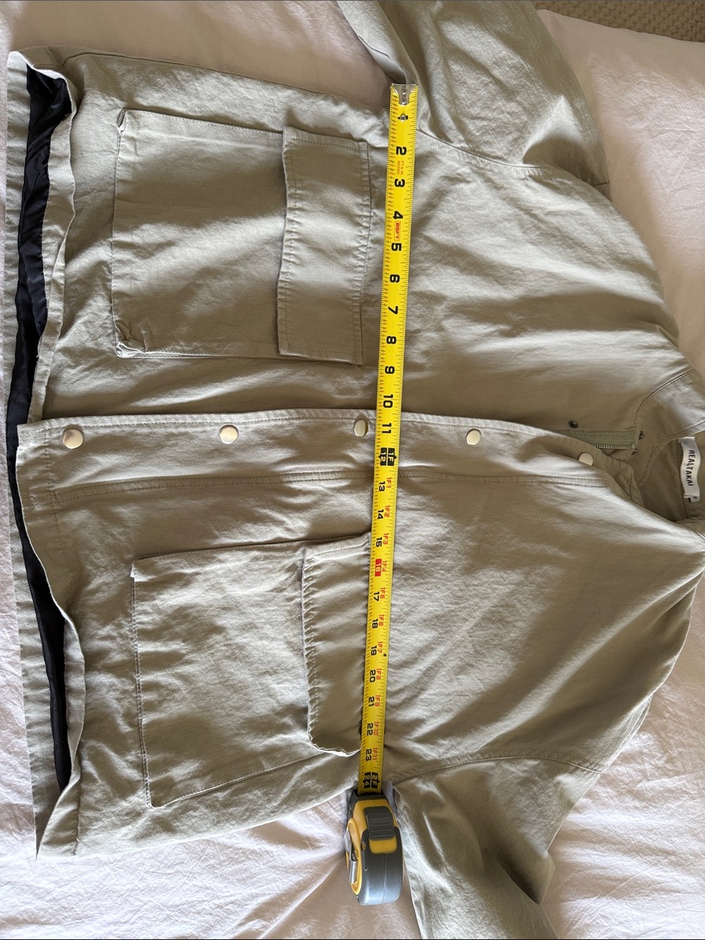 Men's Casual Utility Jacket - Taupe - Picture 4 of 4